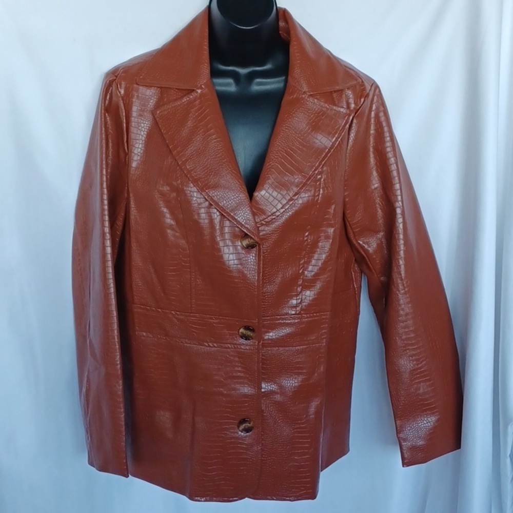Daisy Street Faux Leather Jacket NWT, Sz 12, 22" Ptp